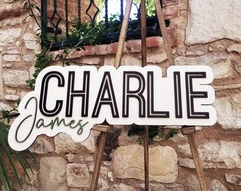 Personalized Baby Name Sign, Nursery Wall Decor