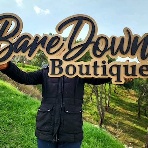 Custom Wooden Business Sign, 3D Laser Cut Company Logo Sign, Personalized Office Wall Signage image 3