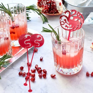 Dragon drink stirrers, Acrylic Party Stirring Sticks, swizzle sticks, Chinese dragon cocktail sticks, party favors, theme party, GOT fire