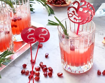 Dragon drink stirrers, Acrylic Party Stirring Sticks, swizzle sticks, Chinese dragon cocktail sticks, party favors, theme party, GOT fire