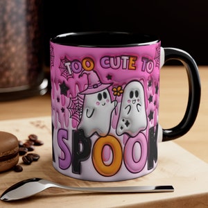 3D Too Cute Too Spook Halloween Coffee Mug, Halloween Ghost Mug, Spooky Season Coffee Mug, 3D Halloween Mug, 3D Ghost, Fall Coffee Mug