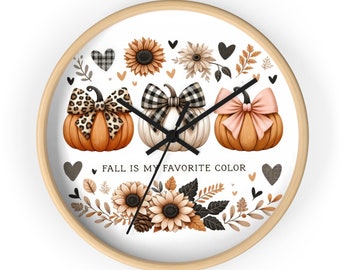 Fall Is My Favorite Color Autumn Wall Clock Halloween Clock Wood Clock Decor For Home Fall Decor Walls Clocks Unique Halloween Fall Products