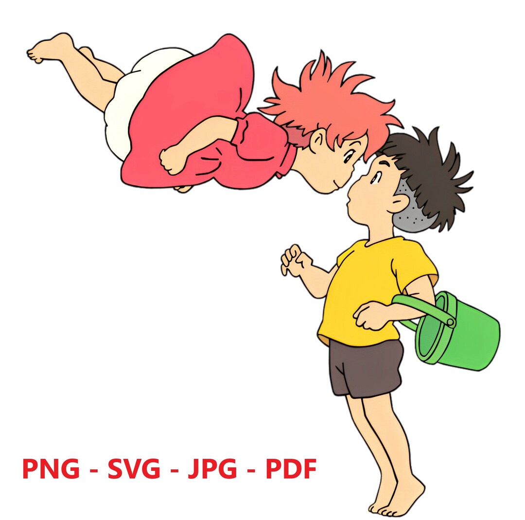 Image Picture File Vector File Bundle Digital Art Ponyo on the Cliff ...