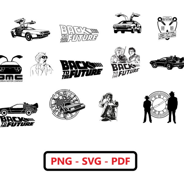 13 Images Files Pictures Bundles Back To The Future Back To The Future Cut Files Clipart PNG SVG PDF