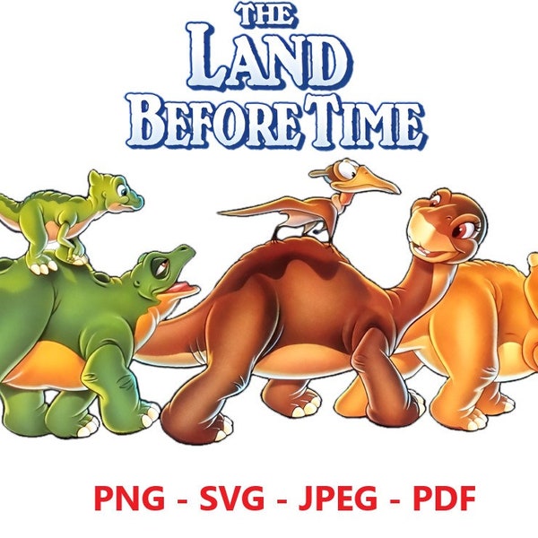 Afbeelding afbeelding bestand vector bestand bundel digitale kunst het land vóór tijd dinosaurussen gesneden bestanden clipart PNG SVG JPEG