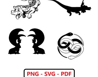 4 Images Files Pictures Bundles The NeverEnding Story Auryn Sphinx Gate Falkor Atreyu Cut Files Clipart SVG PNG PDF