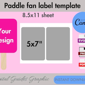 Paddle Fan Template, Wedding Fan, Church Fan, Graduation Fan Template, Paddle Fan Svg, Sublimation Template, Canva Template, Canva Editable.
