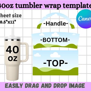 40 Oz Tumbler Wrap, 40 Oz Tumbler Template, 40 Oz Tumbler Sublimation Template, Tumbler Template Svg, Blank Tumbler Wrap Template.