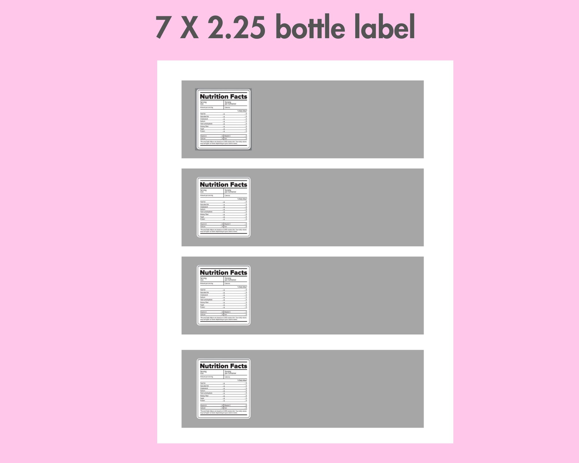 Water Bottle Label Blank Template, Printable Bottle Label, DIY Label ...