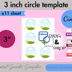Circle Template Svg, DIY Label Template, Sticker Template, Circle Labels, Sublimation Template, Round Label Template, Canva Editable.