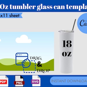 18 Oz Tumbler Template, Tumbler Template Svg, Tumbler Sublimation, Tumbler Full Wrap, Tumbler Wrap Template, Canva Editable.