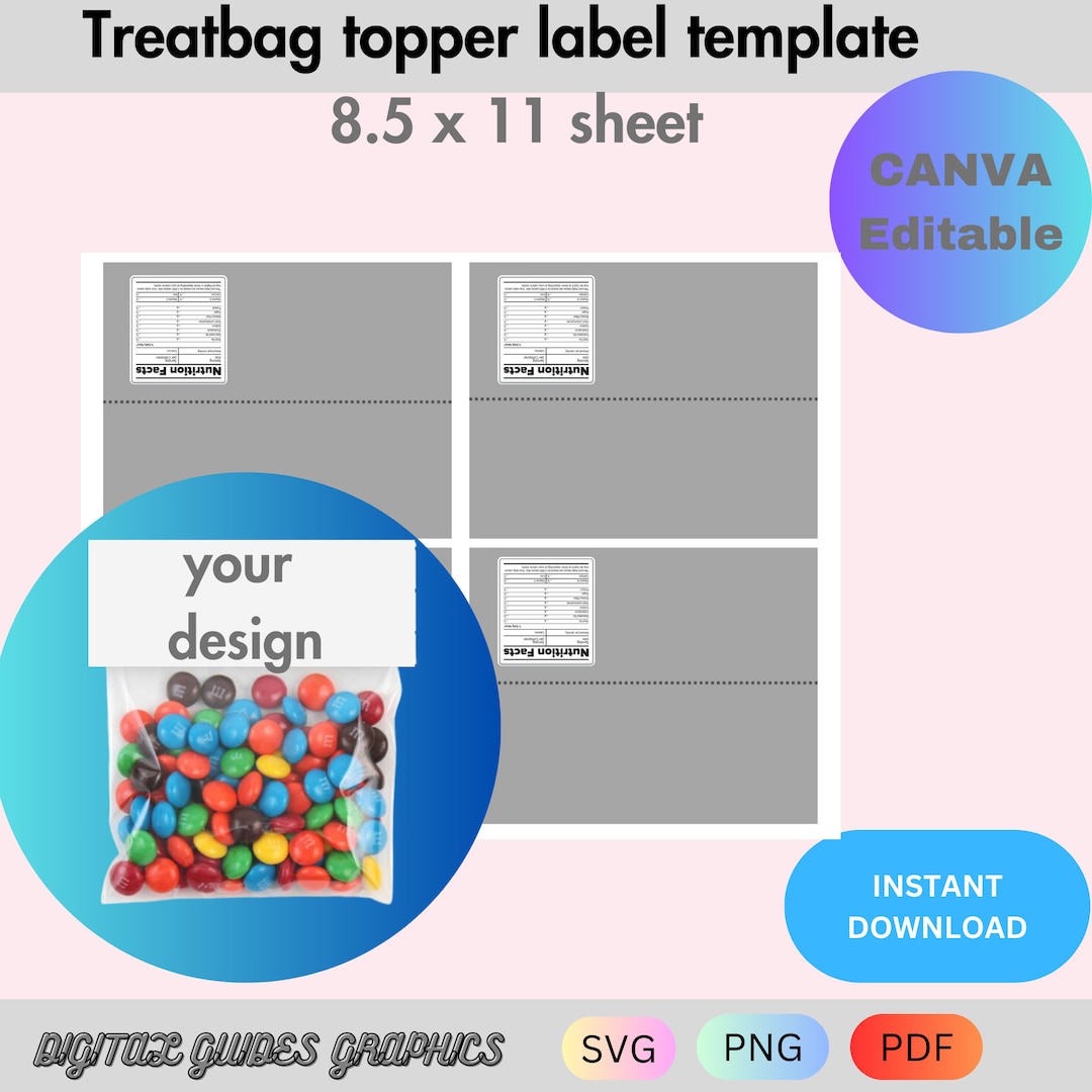 Treat Bag Topper Label Template Treat Bag Topper Wrapper Etsy Treat Bag Topper Label Template Treat Bag Topper Wrapper Etsy