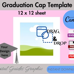 Graduation Cap Topper Template, Graduation Stole Template, Blank Graduation Cap, Graduation Template, Graduation Hat, Canva Template.
