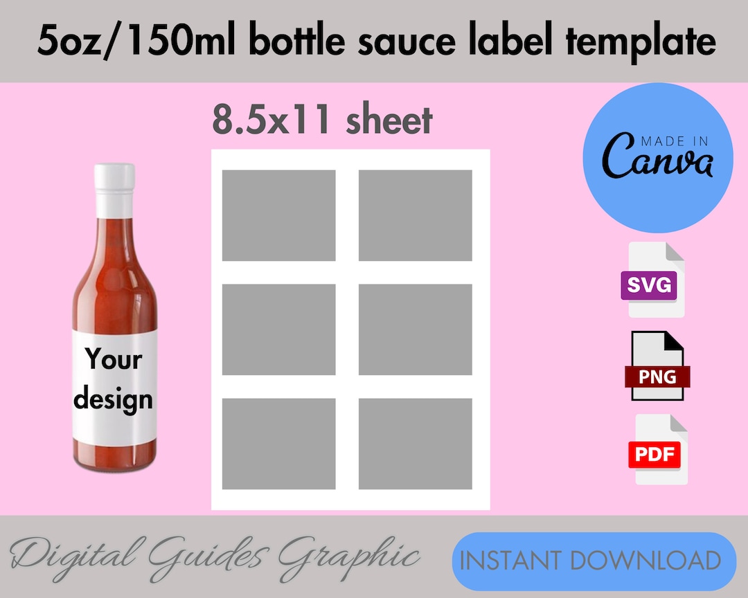 Sauce Bottle Label Template, Got Sauce Favor Label, Editable Hot Sauce
