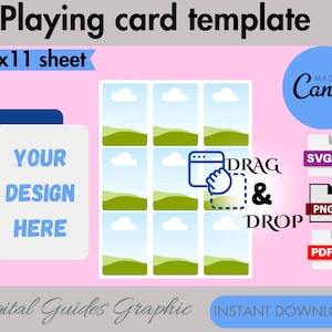 Blank Playing Card Template, Playing Card Template Svg, Poker Card Template, Editable Trading Card Template,DIY Playing Card,Canva Editable