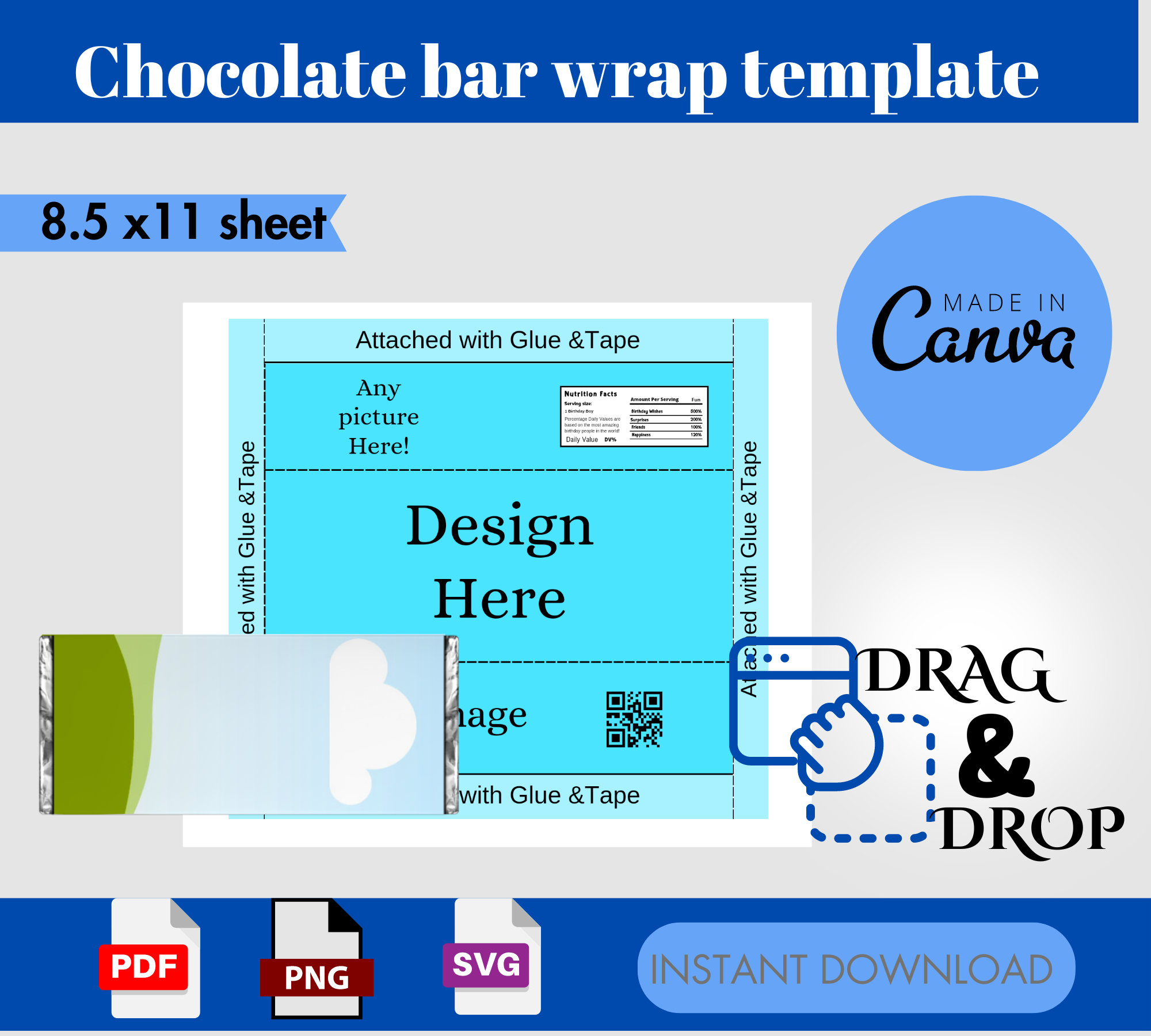 Chocolate Bar Wrapper Template Candy Bar Wrapper Chocolate Wrapper