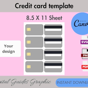 Modèle vierge de carte de crédit, modèle Canva, modèle d'étiquette à faire soi-même, modèle de carte de crédit, modèle pour sublimation, modèle canva, modifiable canva