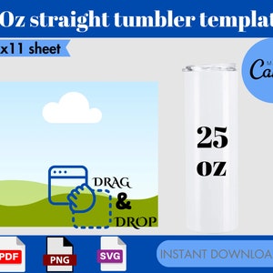 25 Oz Tumbler Template: Full Wrap Sublimation Design (Canva Edit)