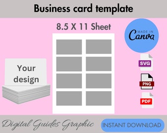Business card template, blank business card template, DIY business card template, Canva editable, custom business card template, SVG