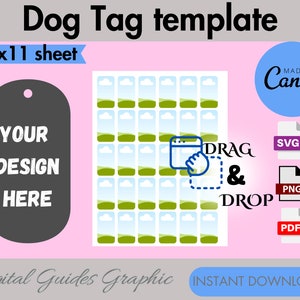 Dog Tag Template, Dog Bone Tag Template, Custom Dog Tag, Dog Tag Sublimation, Sublimation Template Dog ID Tag, Canva Template, Canva Edit.
