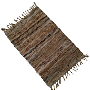 Luxury Beige Gold Fireproof Leather Rug 20x32in (50x80cm) – Heat Resistant Mat