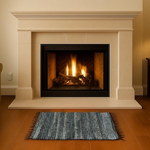 Slate Gray Fireproof Leather Rug 16x24in (40x60cm) – Heat Resistant Hearth Mat