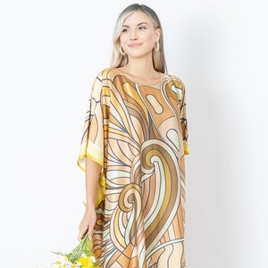 1960s gown vacation dress, summer plus size, minimalist print kaftan maxi dress, full length kaftan beach cover up plus size clothing gift