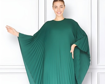 green emerald velvet dress NicoBlu Electra Kaftan in Turquoise to Lime Green Ombre