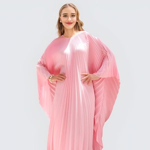 Pink kaftan dressing gown Christmas gift for her, Fancy caftan pink for night party, classic maxi dress formal event kaftan wedding dress