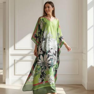 green floral silk dress A-line Dark Green V Neck Sequined Tulle Prom Dresses PSK486 US0 / Custom Color main image 1