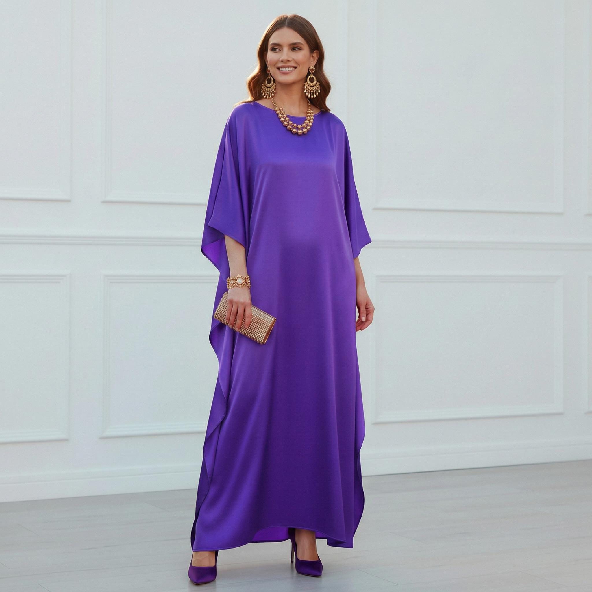 knee length dresses for ladies Ladies Hooded Premium Plush Dressing Gown Purple Damson  ds by Design