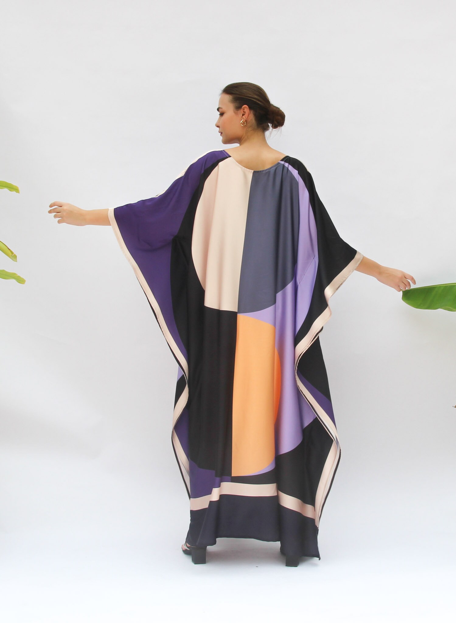 Kimono Sleeve Polyester Kaftan For Beach For Plus Size Women