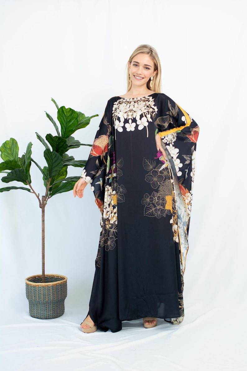 Effective Embroidered Full Length Kaftan Dress