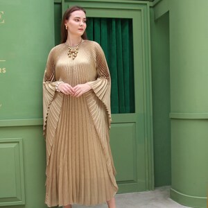 Off White Kaftan Gold Hand-Embroidered Day-Party Dress