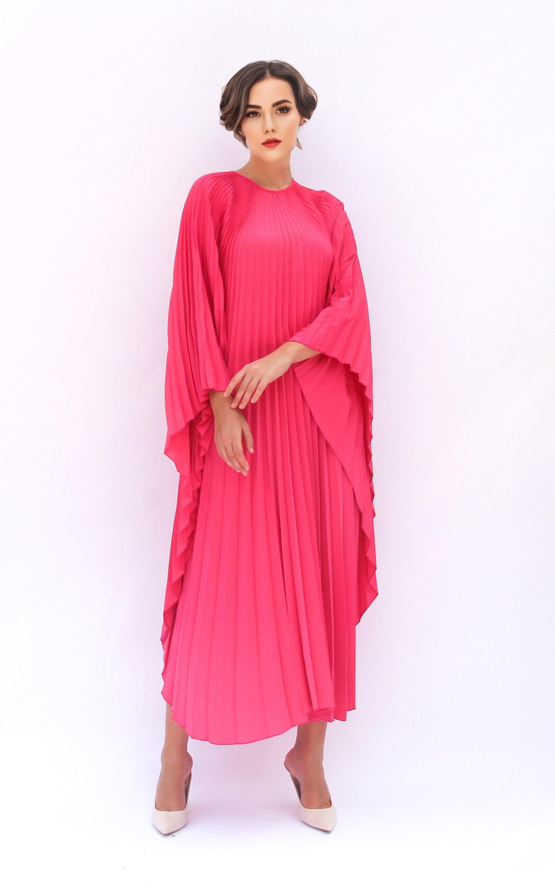 Pink Kaftan Pleat Kaftan Plus Size Wedding Dress Kaftan Etsy