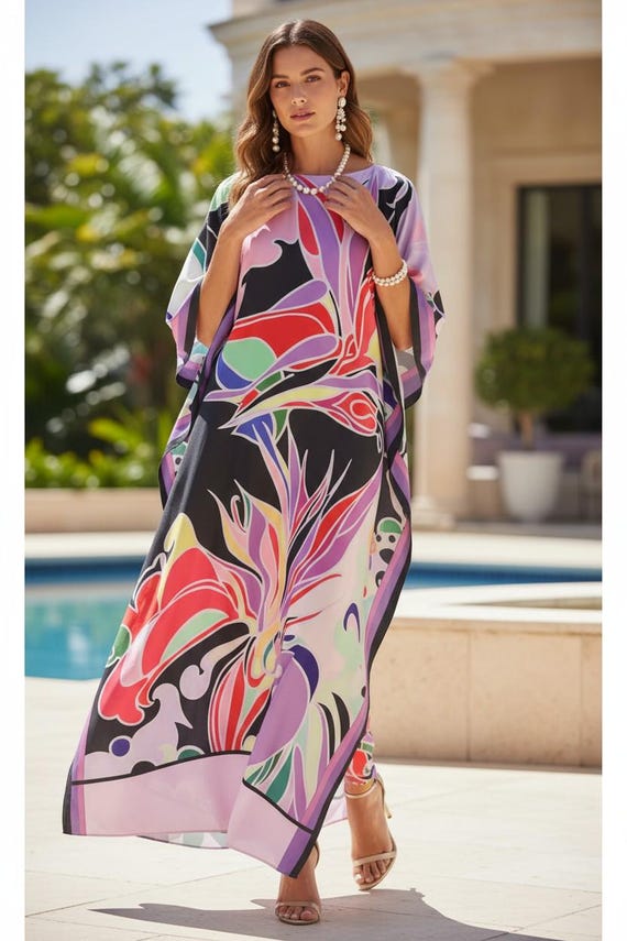 chinese dress ladies Coco Kaftan in Plum main image 0