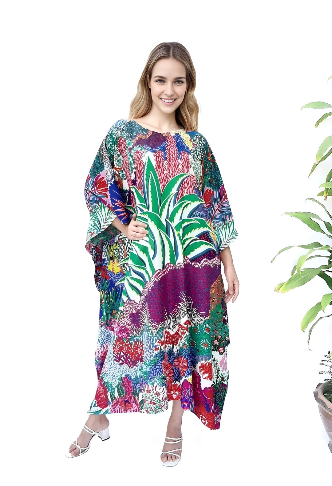 Forest Fire Satin Drape gown