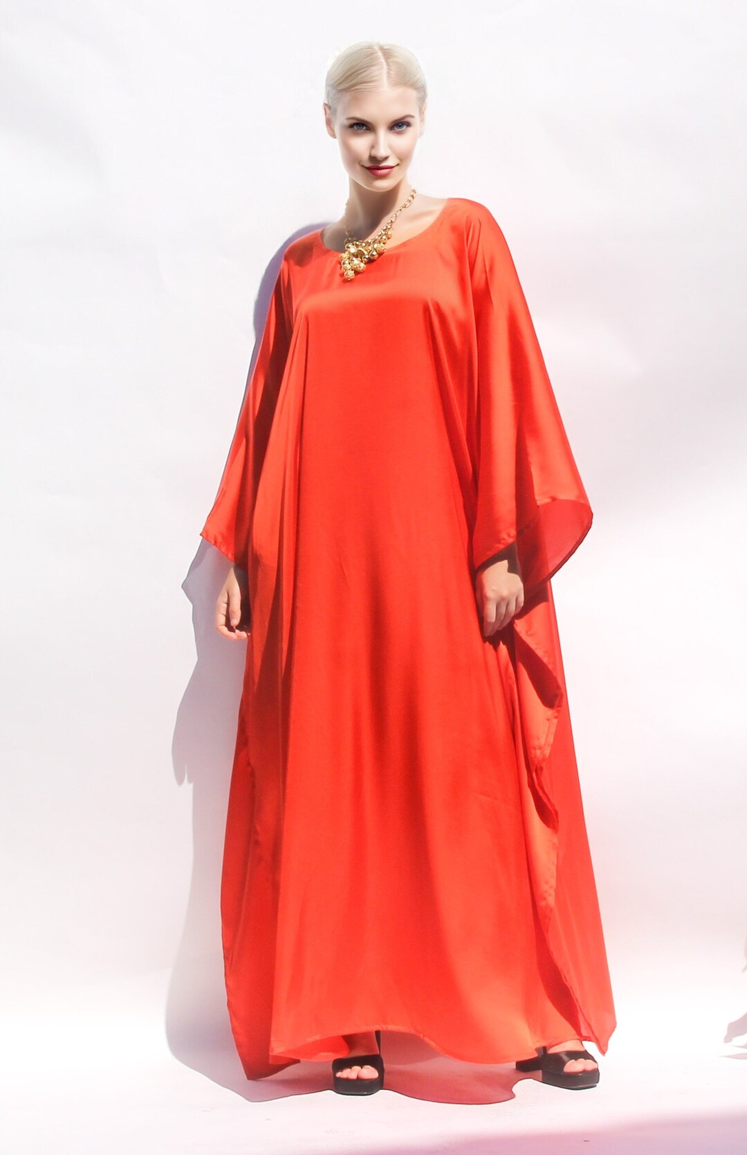 Orange Black Kaftan main image 1