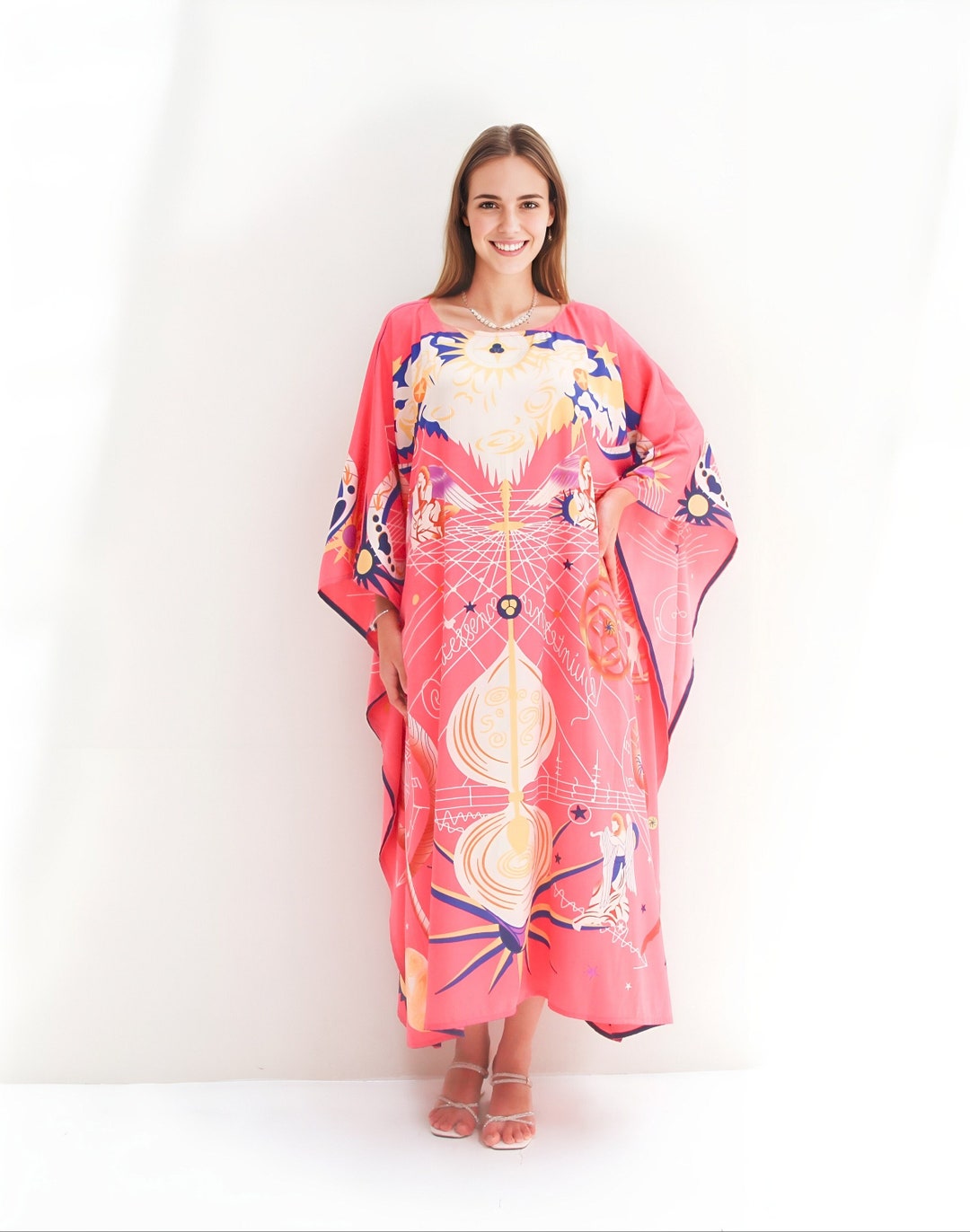 Pink Silk Chiffon Evening Dress With Boat Neck Patchwork By Wavlynn For Summer Party Women main image 0