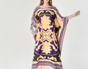 Silk Blend Kaftan Dress: Plus Size Resort Wear, Custom Length