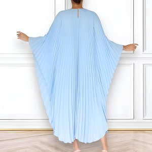 Sky Blue Kaftan In Gold Bling Embroidery