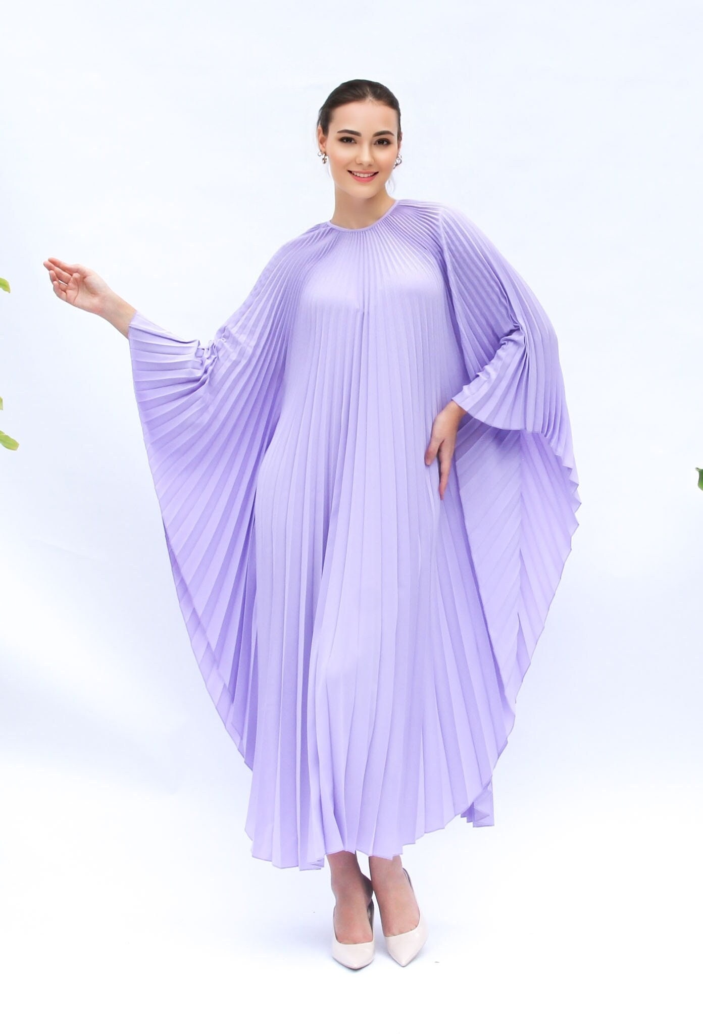 white christmas dresses Mac Duggal - Black Long Sleeve Embellished Chiffon Kaftan Gown main image 0