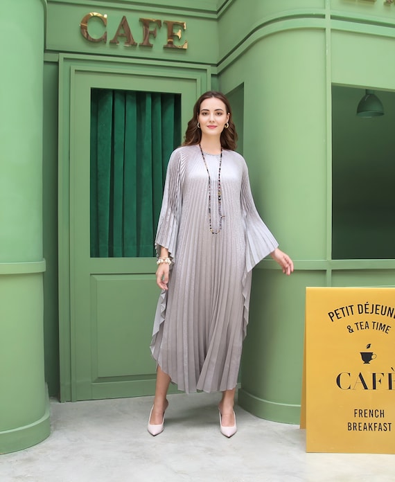 silver kaftan dress Summer Kaftan Caftan-beige Silver Kaftan Dress -lounge Dress,home Dress,resort Dress,beach Dress,gift for Her, Mother's Day Mother's Day