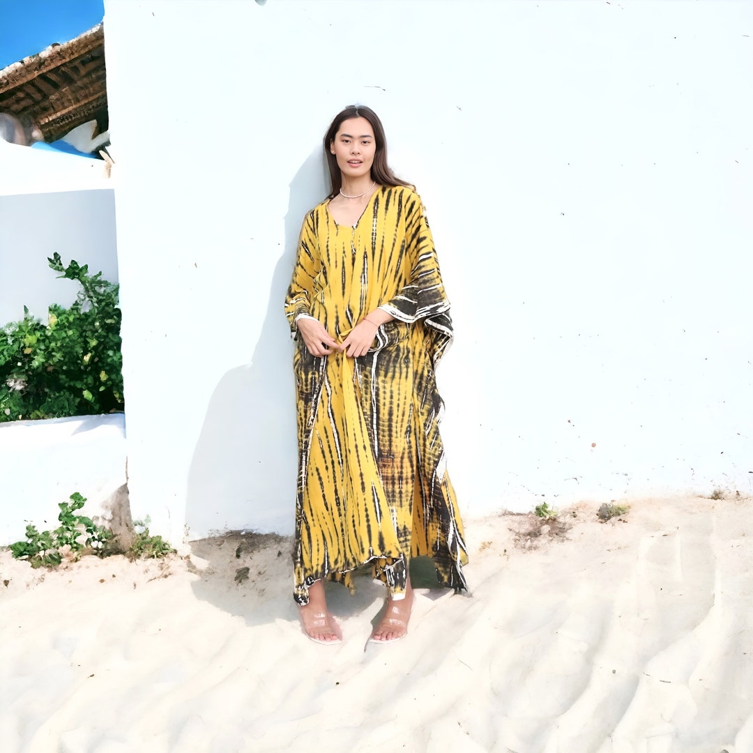 Yellow kaftan dress