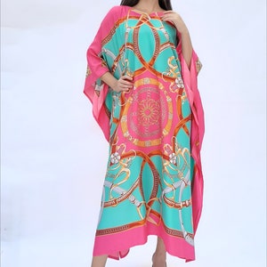 Royal Kaftan Silk Twill Evening Caftan Dressing Gown, Silk Caftan Luxury Vacation Miami Beach ...