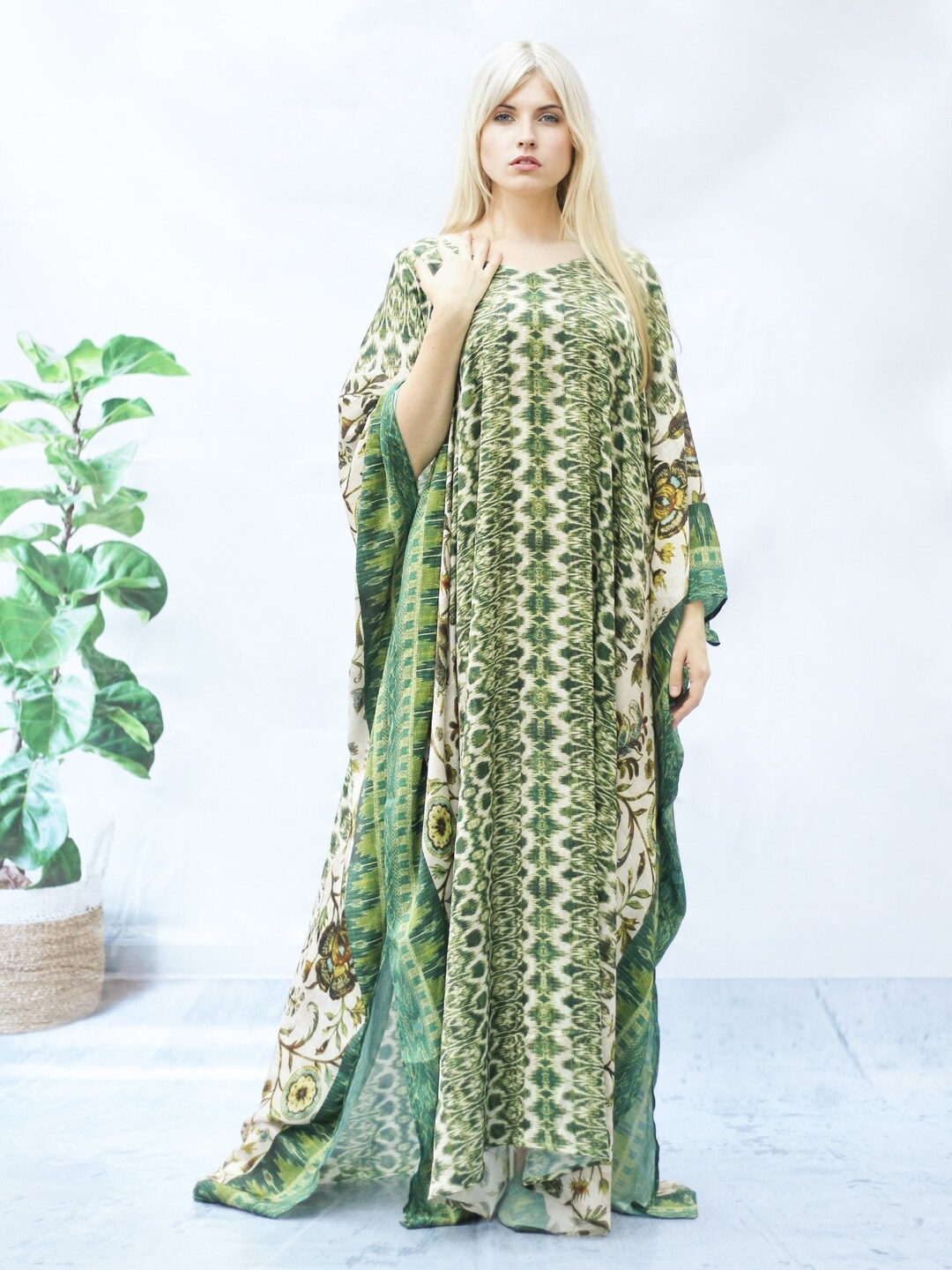Celebrations Green Kaftan main image 1