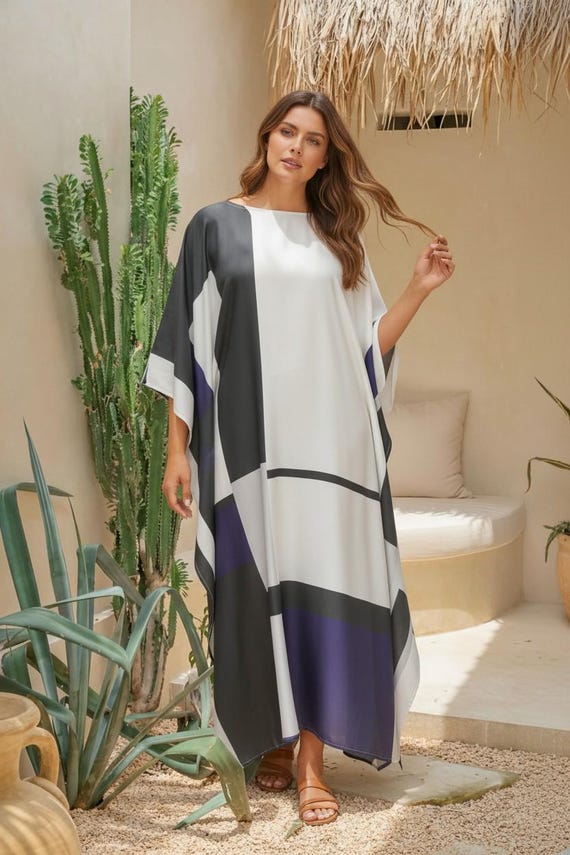 white christmas dresses Kaftan Dress (Red with Light Green) S-M (US Size 4-16)