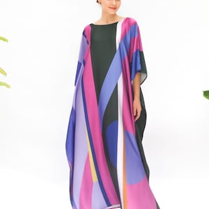 Geometric Print Wide Kaftan Dress