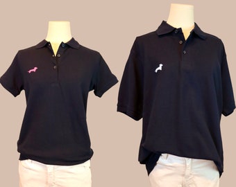 Polo Teckel Polo Teckel Stick Polo T-Shirt Pique Polo Femme Unisexe Teckel Doxie Stick Polo Manches Courtes Col Polo Polo Classique