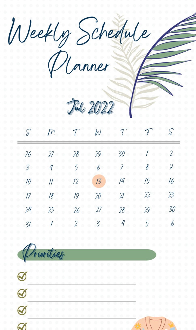 Weekly Planner PDF for Goodnotes, Notability, Noteshelf, Onenote, or